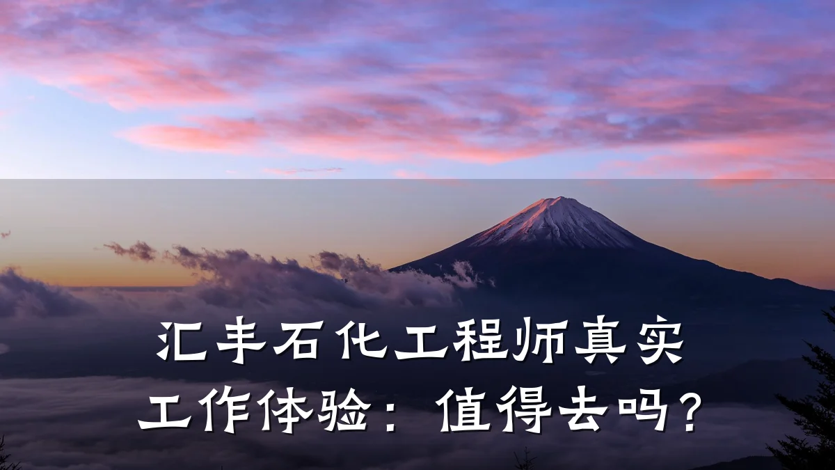 汇丰石化工程师真实工作体验:值得去吗?