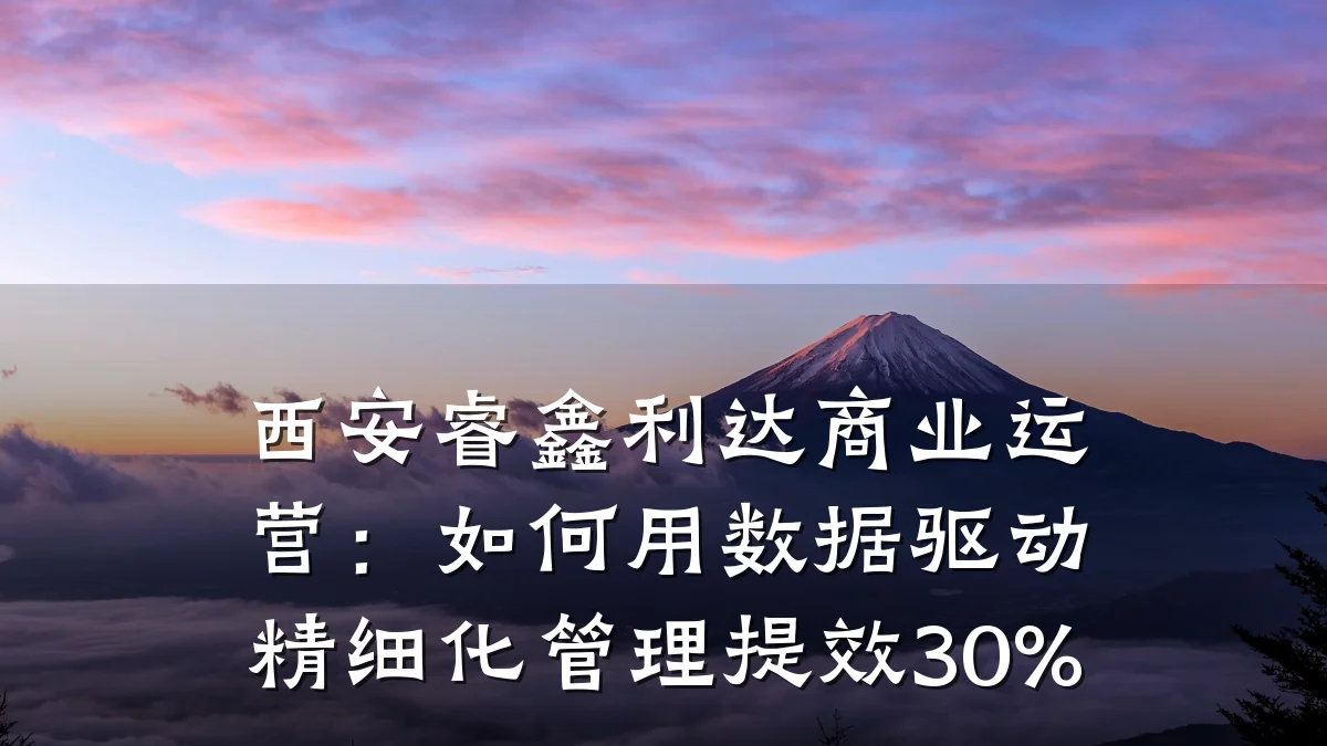 西安睿鑫利达商业运营：如何用数据驱动精细化管理提效30%