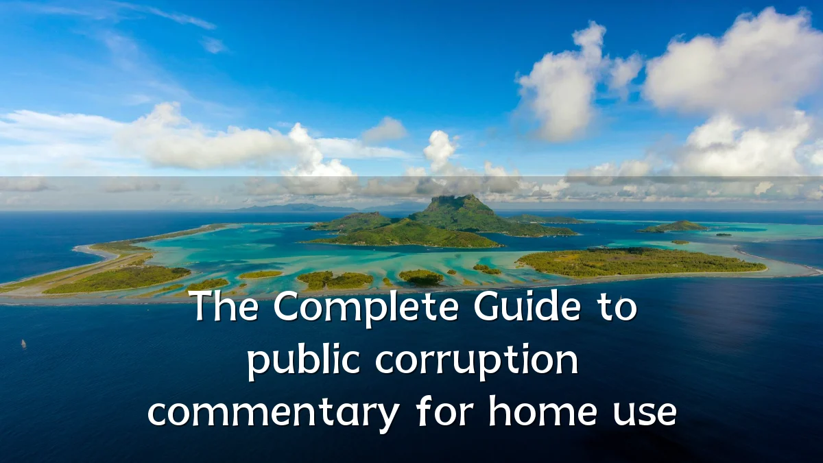 The Complete Guide to public corruption commentary for home use