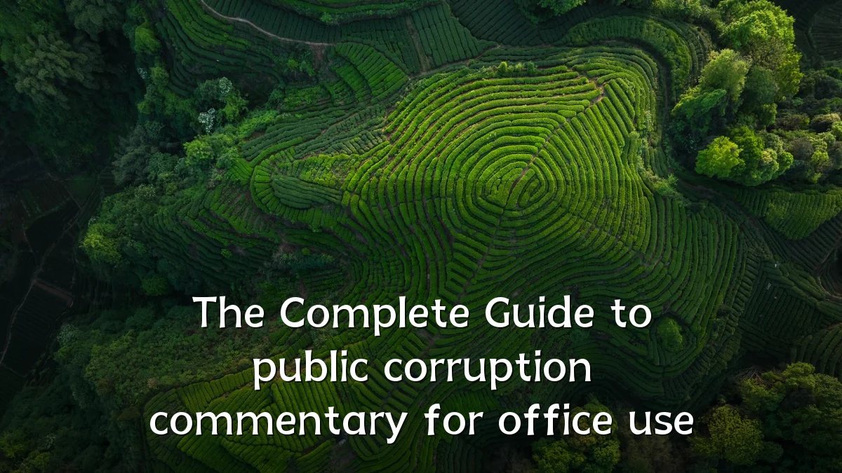 The Complete Guide to public corruption commentary for office use