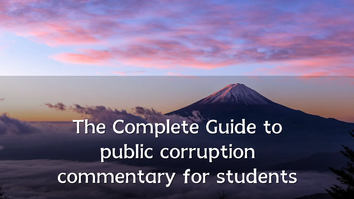 The Complete Guide to public corruption commentary for students