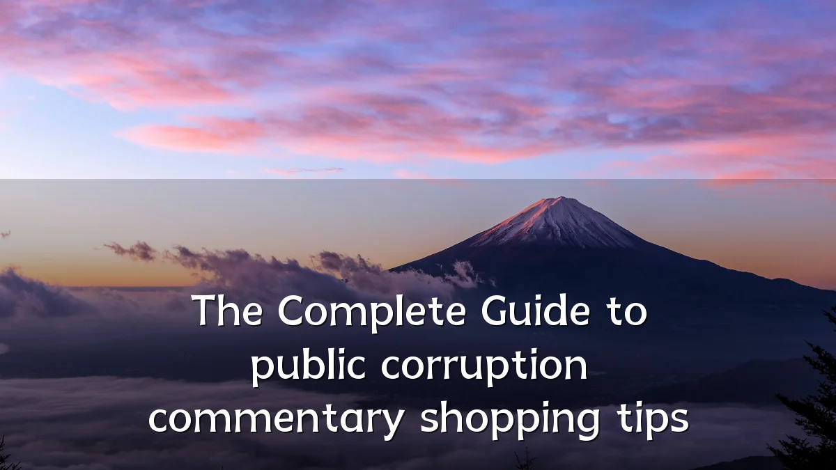 The Complete Guide to public corruption commentary shopping tips