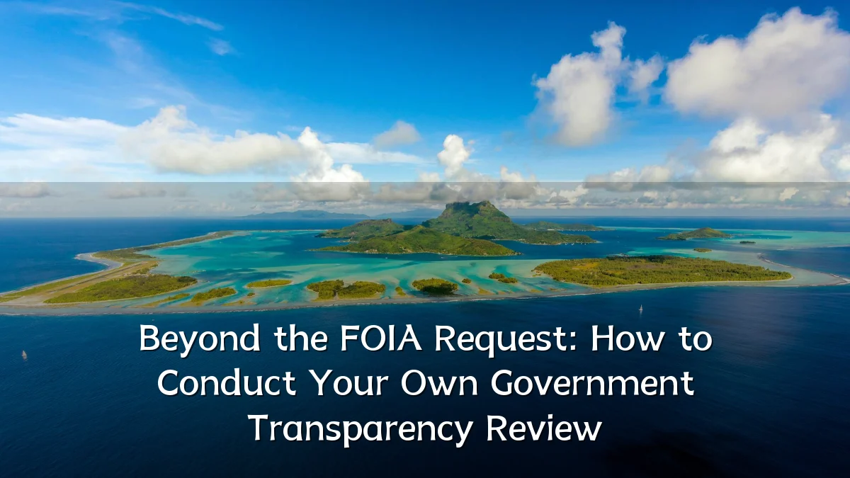 Beyond the FOIA Request: How to Conduct Your Own Government Transparency Review