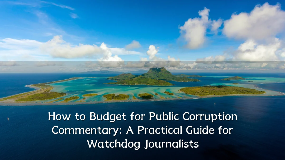 How to Budget for Public Corruption Commentary: A Practical Guide for Watchdog Journalists
