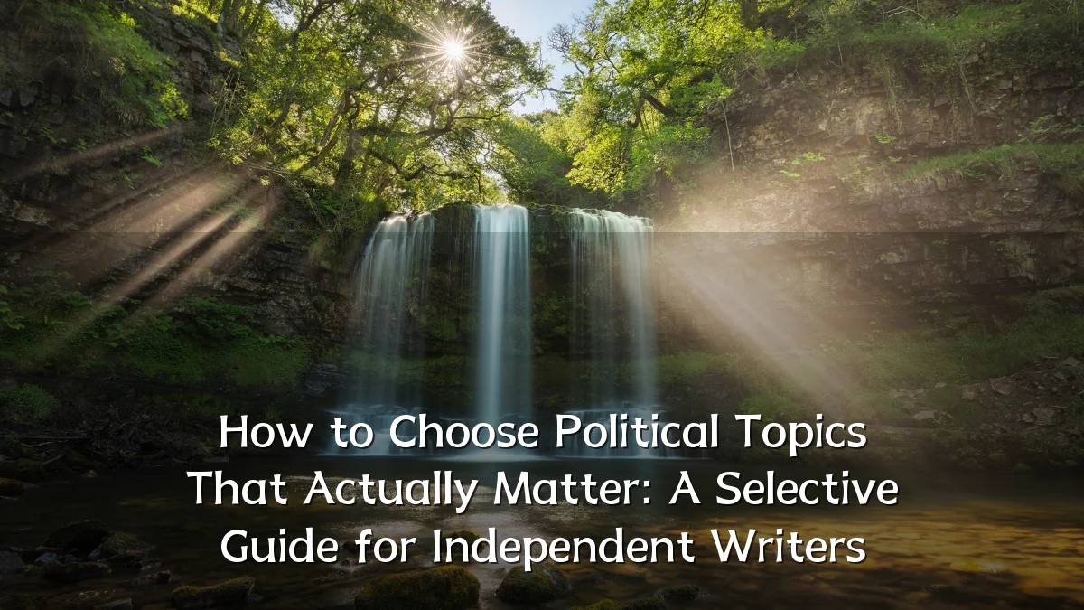 How to Choose Political Topics That Actually Matter: A Selective Guide for Independent Writers