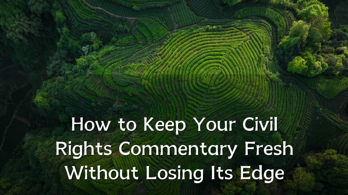 How to Keep Your Civil Rights Commentary Fresh Without Losing Its Edge