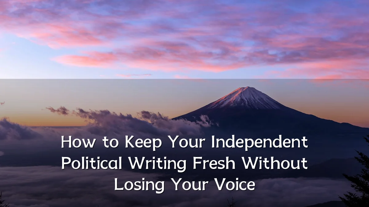 How to Keep Your Independent Political Writing Fresh Without Losing Your Voice