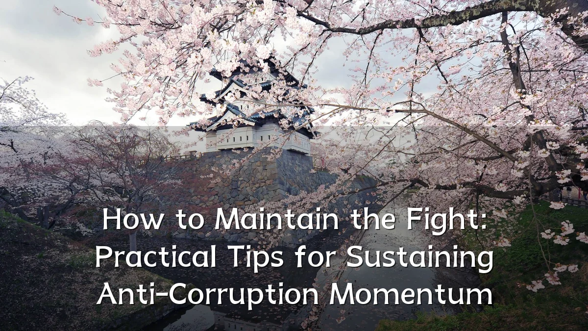 How to Maintain the Fight: Practical Tips for Sustaining Anti-Corruption Momentum
