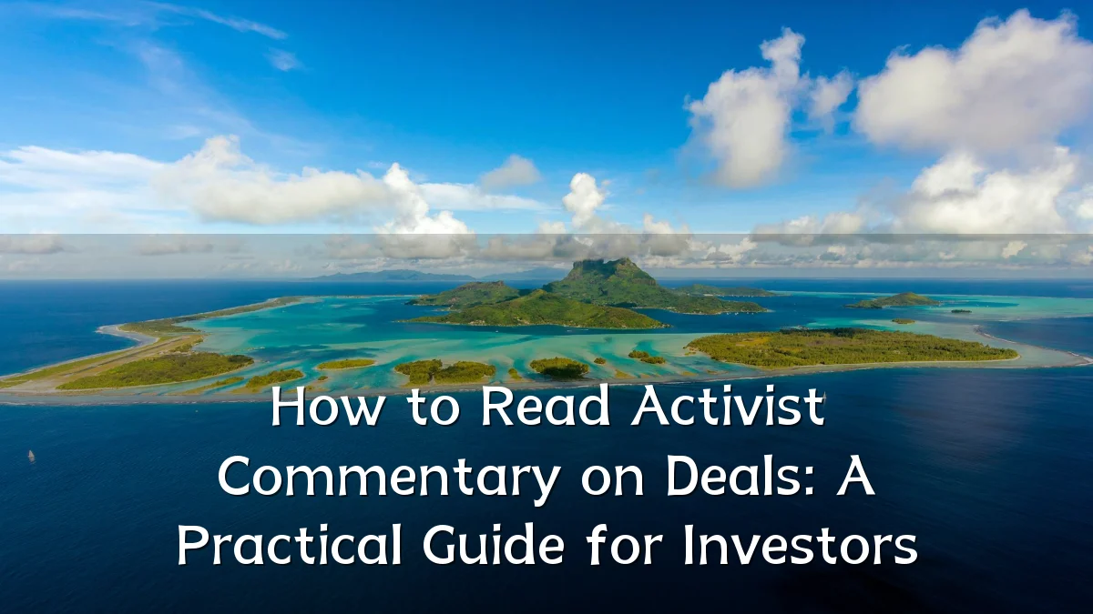 How to Read Activist Commentary on Deals: A Practical Guide for Investors