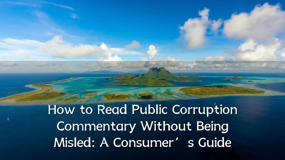 How to Read Public Corruption Commentary Without Being Misled: A Consumer’s Guide