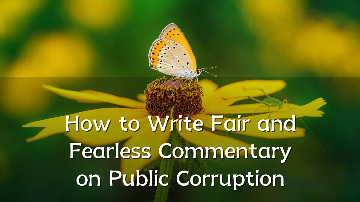 How to Write Fair and Fearless Commentary on Public Corruption