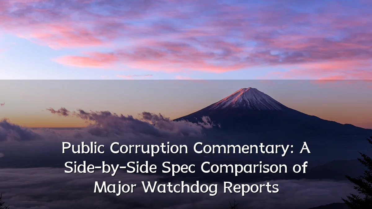 Public Corruption Commentary: A Side-by-Side Spec Comparison of Major Watchdog Reports