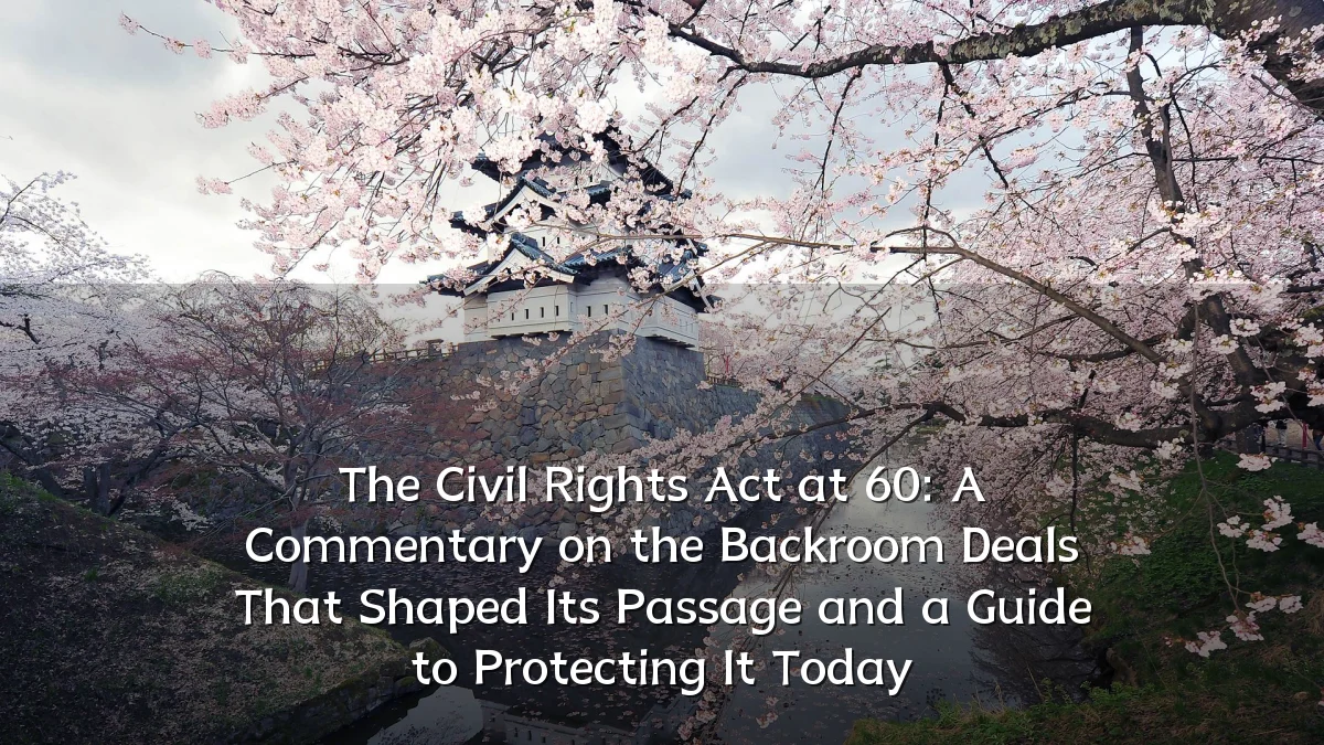 The Civil Rights Act at 60: A Commentary on the Backroom Deals That Shaped Its Passage and a Guide to Protecting It Today