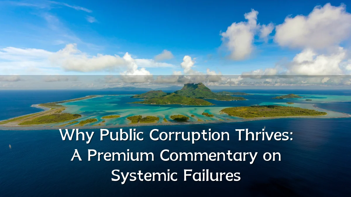 Why Public Corruption Thrives: A Premium Commentary on Systemic Failures