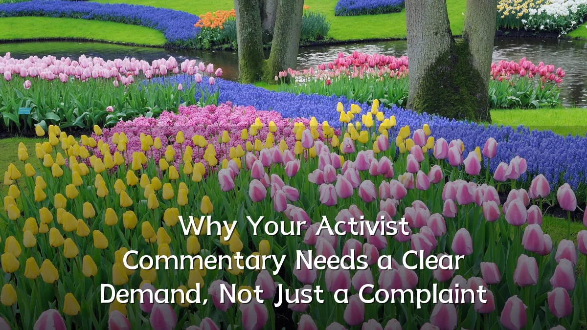 Why Your Activist Commentary Needs a Clear Demand, Not Just a Complaint